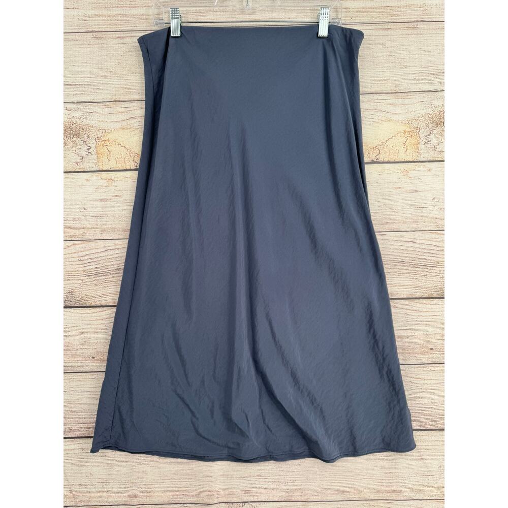 Madewell The Layton Midi Slip Skirt Womens 12 Slate Blue Viscose Pull On